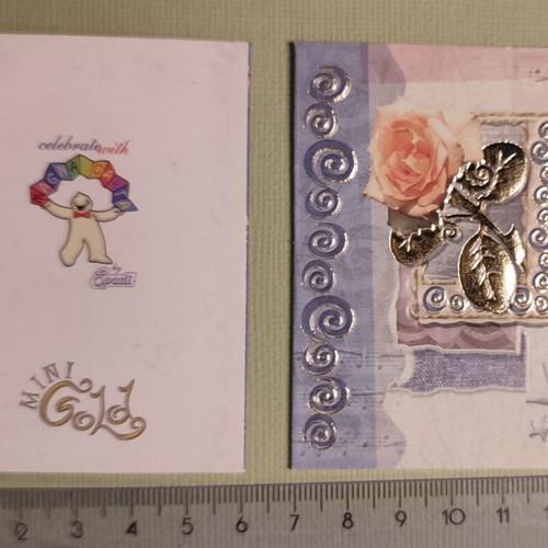 Mini gold embossed greeting cards, pack of 40