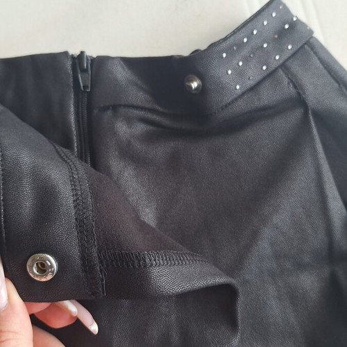 Mayoral black leather look skort like new, size XS-S