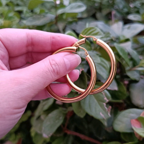 Gold Stainless Steel Hoop Earrings new