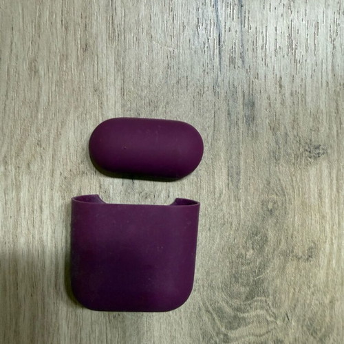 AirPods case used, purple color