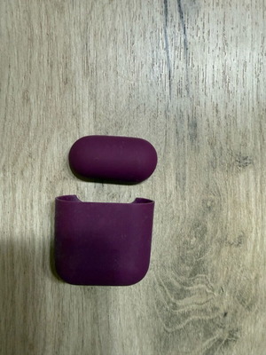 AirPods case used, purple color