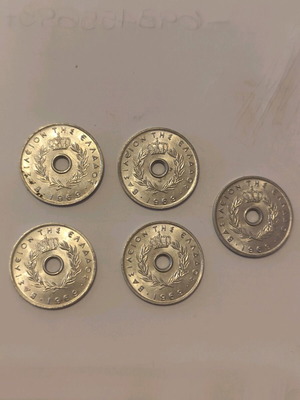 10 Lepta 1969 Kingdom of Greece used, pack of 5 coins