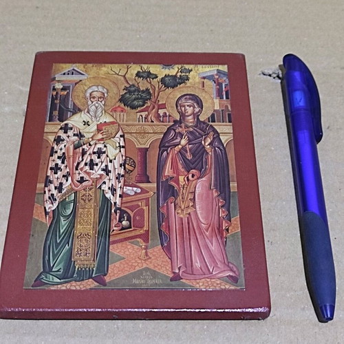 Icons of Saints Kyprianos and Ioustini on wood like new