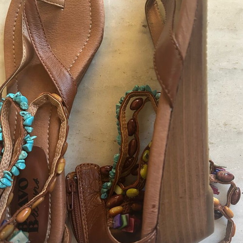 Bravo Browns sandals new with colorful beads, size 40