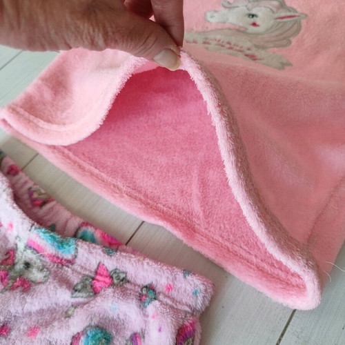 Warm fleece set for girls size 8/10 like new, pink