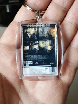 Black PS2 acrylic keychain