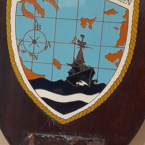 Antitorpillo Plaque used, 27cm x 17cm with wall hanger