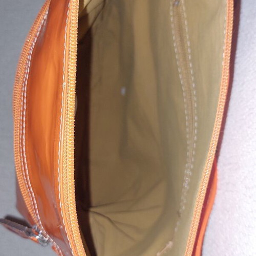 Hunter women's crossbody bag, orange patent leather
