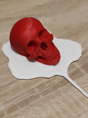 Red skull melting διακοσμητικό Halloween από πλαστικό PLA