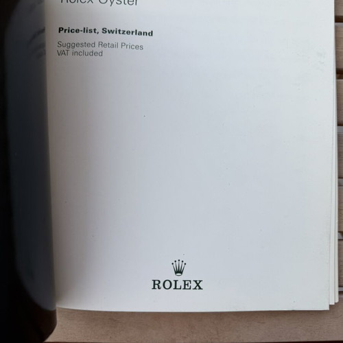Rolex Oyster Catalogue used with English price references