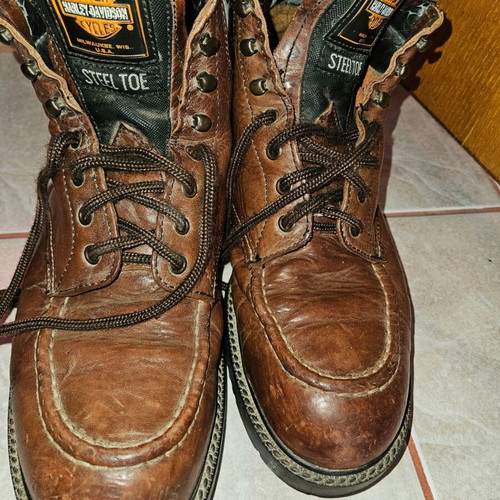 Harley Davidson steel toe boots used, size 44, thick leather