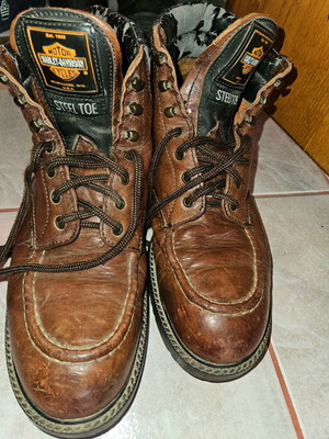 Harley Davidson steel toe boots used, size 44, thick leather