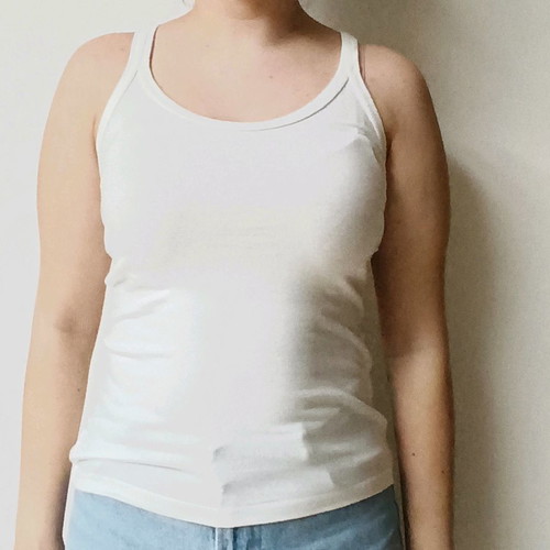 White tirante blouse used, size S