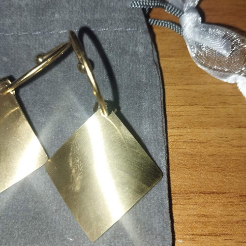 Handmade gold-plated steel earrings new