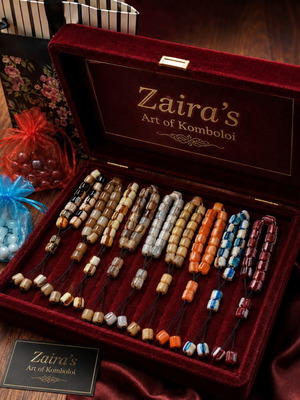 Handmade resin komboloi worry beads, 11 colors, Zaira's Art of Komboloi