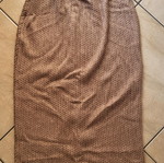 Donna Martia Vintage Knitted Midi Skirt with Front Slit like new, beige, size S