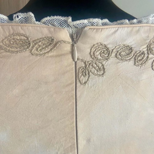 Vintage ecru doll-like dress like new with beige lace blouse