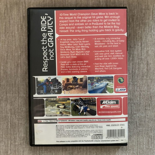 Dave Mirra Freestyle BMX 2 PlayStation 2 PS2 English complete non-working