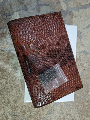 Τσάντα χειρός Achilleas Accessories σαν καινούργιο, καφέ, ατσάλινο λουράκι