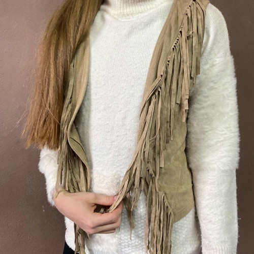Vest with fringes like new, size S