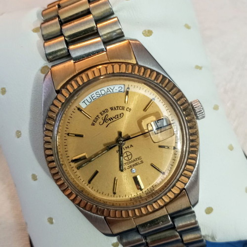 West End Watch Automatic Swiss Made President 25 Jewels vintage men's watch