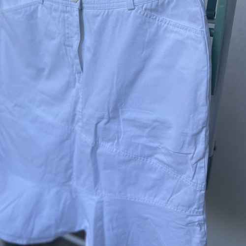 Cotton fabric skirt, white, size L 40 12