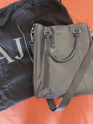 Armani Jeans Patent Tote bag like new, grey patent leather