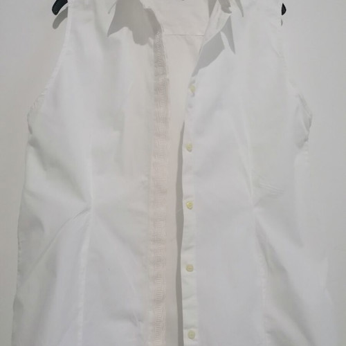 Edward Jeans sleeveless cotton shirt L used, white