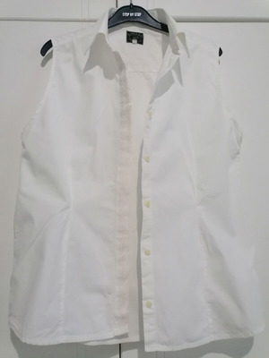 Edward Jeans sleeveless cotton shirt L used, white