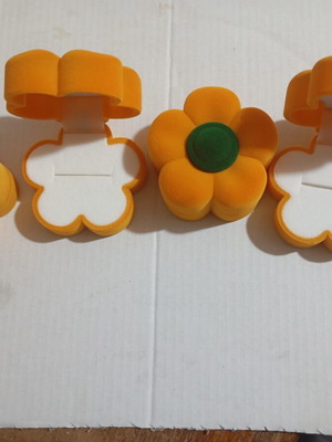 Ring box Margarita set of 4 yellow, new