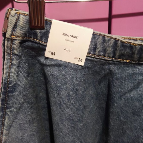 Mango Flared Denim Mini Skirt Medium, New