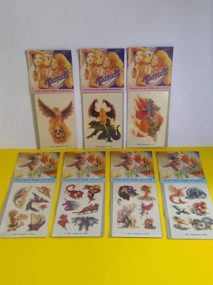 Αφαιρούμενα τατουάζ vintage 90s, 7 σφραγισμένες καρτέλες, καινούργιο