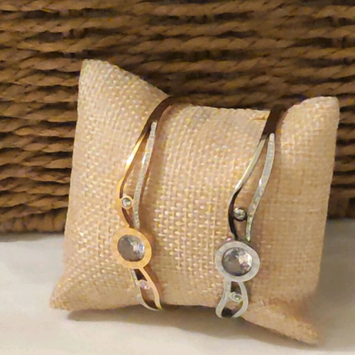 Steel handcuff bracelet new, gold and silver colors