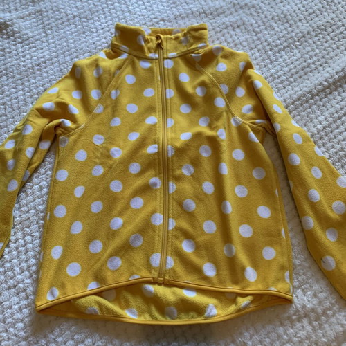 H&M fleece jacket for girls 8-10 years new, white and yellow