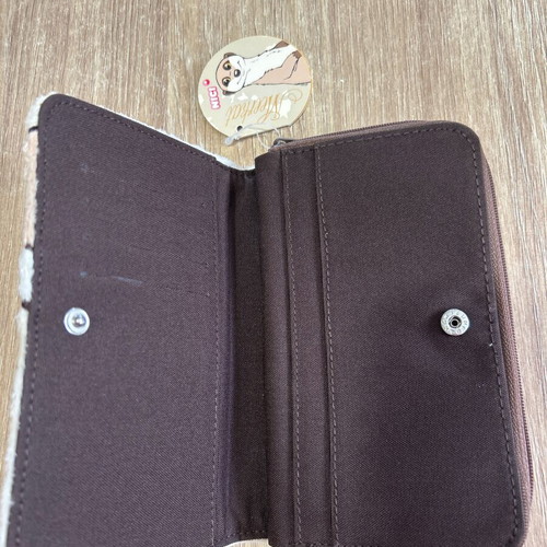 Nici furry wallet new, beige and brown