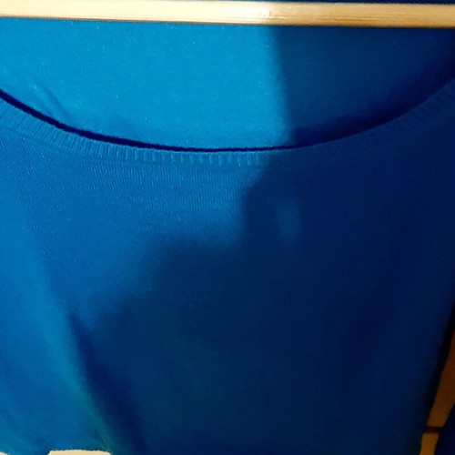 Pink Woman long sleeve fine knit sweater, electric blue, medium, new