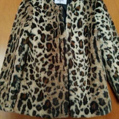 Leopard fur jacket Terranova new, beige brown