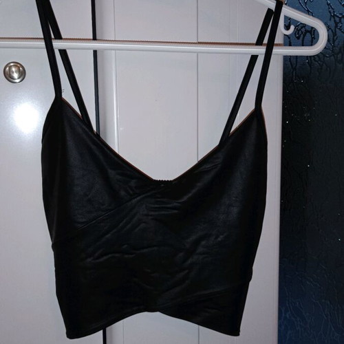 Mussa leatherette top used, black, size S