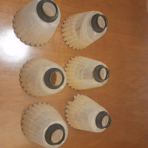 Ceiling light like new, metal glass and wood