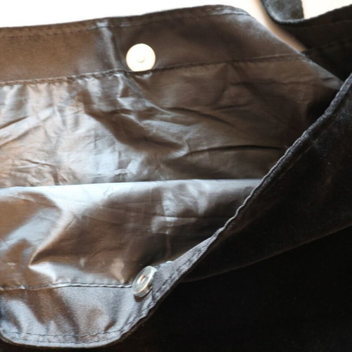Crossbody bag used, black, suede