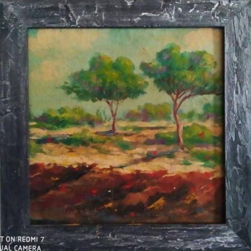Ελαιογραφία Νίκος Ξένος 35x35 με κορνίζα εποχής