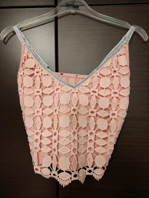 Benissimo Evening Top Pink with Silver Detail Like New