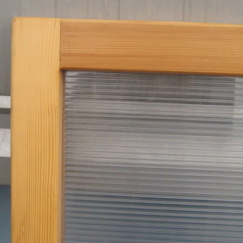 Pine wood window or door used with polycarbonate