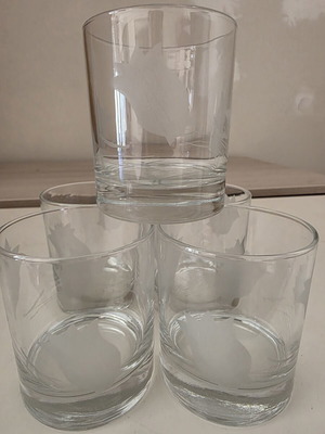 Glass tumblers with embossed design new