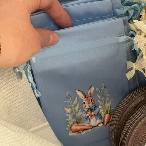 Peter Rabbit Satin Baptism Favor Bags New, 232 Pieces