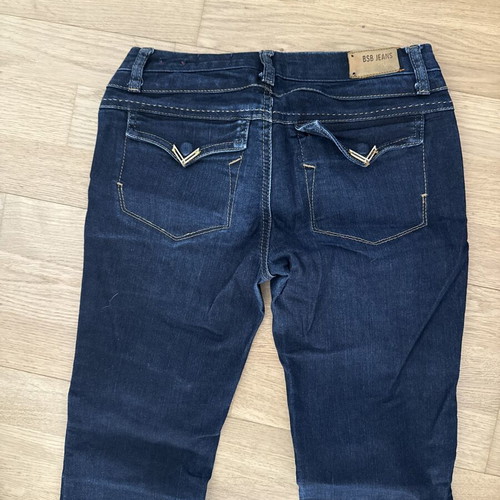 BSB jeans, dark blue flared low-rise pants, size S