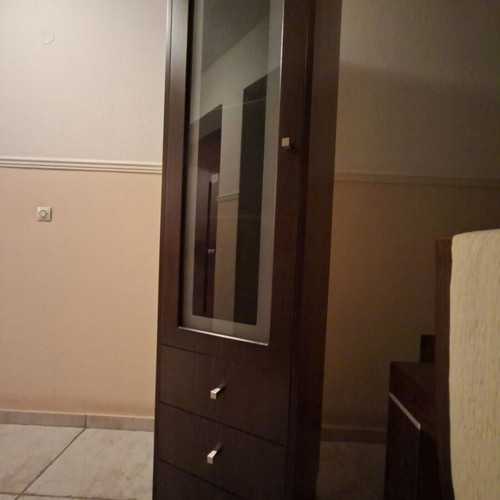 Crystal cabinet like new, handmade beech wood, single
