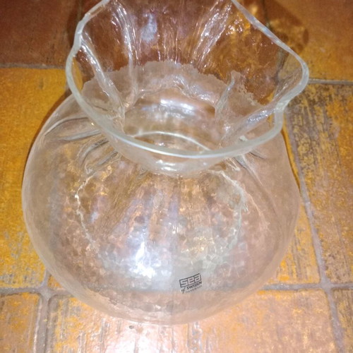 Sea of Sweeden Handmade Glass Vase used with small chip