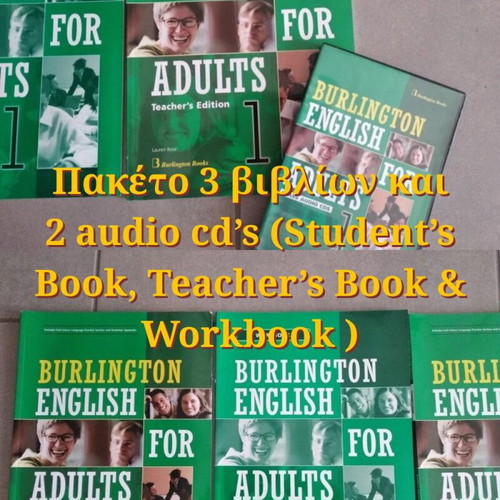 Burlington English for Adults 1 like new, set of 3 books and 2 audio CDs