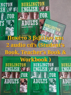 Burlington English for Adults 1 like new, set of 3 books and 2 audio CDs